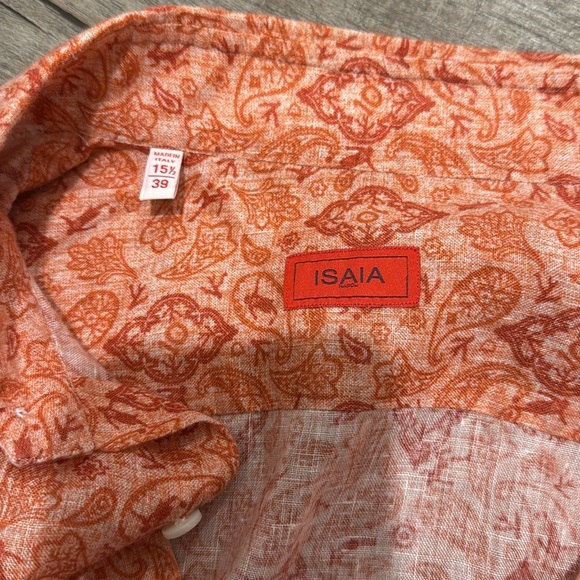 Isaia - Long Sleeve Printed Button Down Dress Shirt - Size 15.5 - Picture 9 of 11